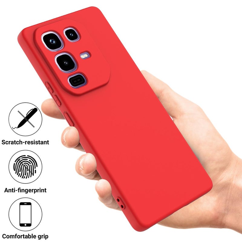 erorex For Infinix Note 50 Pro+ Solid Color Liquid Silicone Dropproof Full Coverage Phone Case(Red) - Image 2