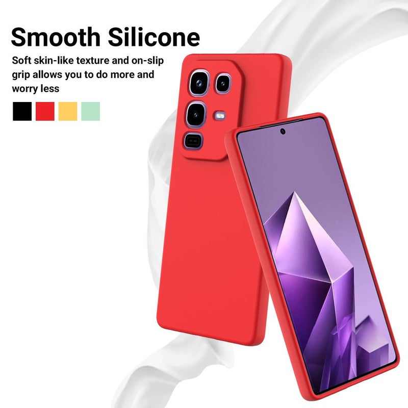 erorex For Infinix Note 50 Pro+ Solid Color Liquid Silicone Dropproof Full Coverage Phone Case(Red) - Image 3