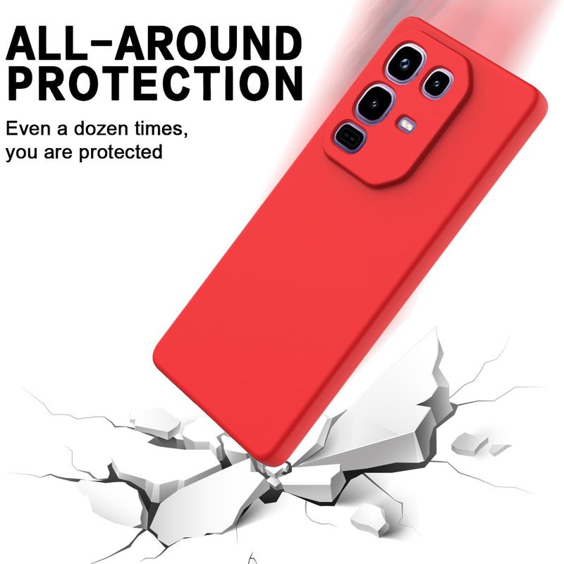 erorex For Infinix Note 50 Pro+ Solid Color Liquid Silicone Dropproof Full Coverage Phone Case(Red) - Image 5
