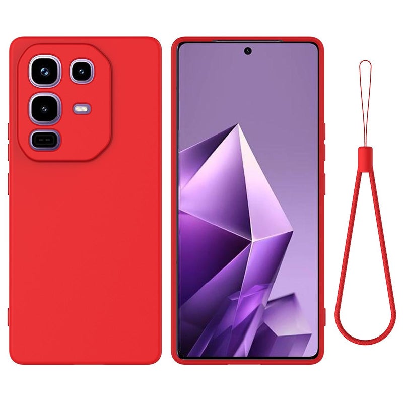erorex For Infinix Note 50 Pro+ Solid Color Liquid Silicone Dropproof Full Coverage Phone Case(Red) - Image 1