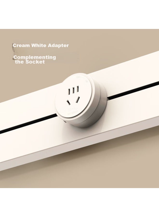 Bull Surface-mounted Track Socket, Movable Wall Socket Wall-mounted/power Strip/extension Cord, Multifunctional No-opening Slot, 50cm Track + 3 Five-hole Gb1 Cream Style - Image 5