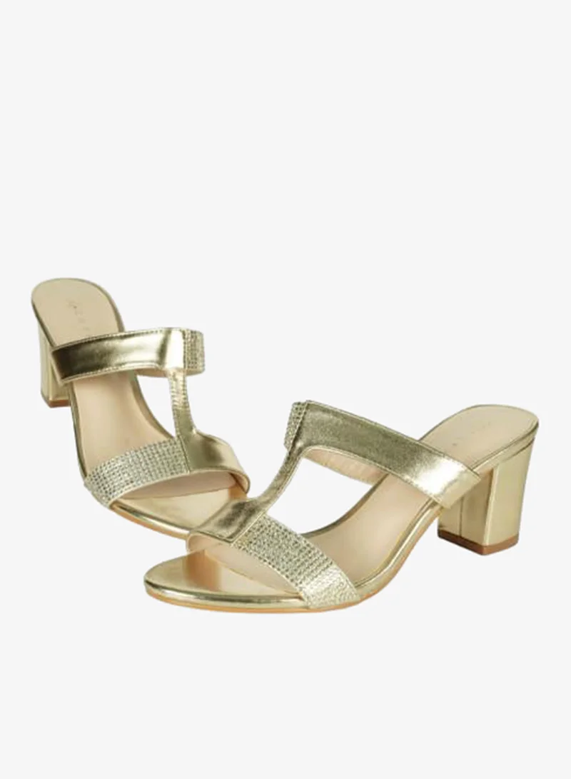 ZAYNA 221-229 Zayna Ladies Block Heel Sandals 2G5957-523 Gold