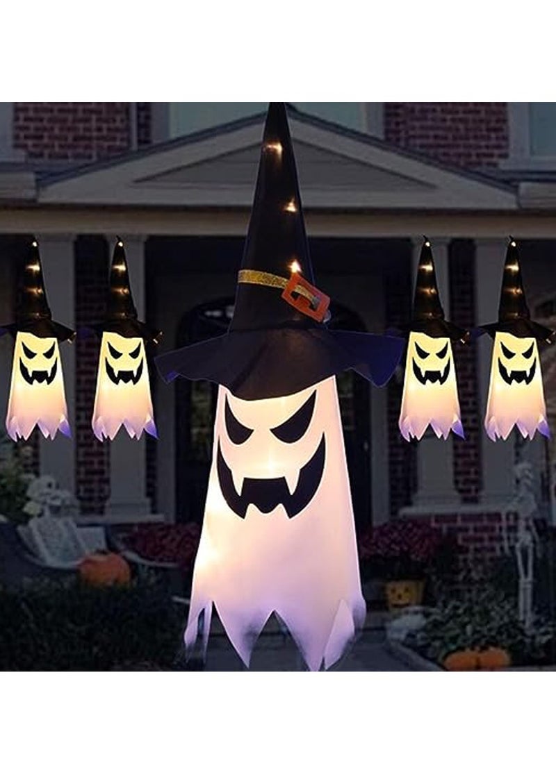 Brain Giggles Brain Giggles Set of 3 LED Ghost Light Decorations Hanging Wizard Hat Lamp Perfect for Indoor Outdoor Spooky Decoration  - Image 1