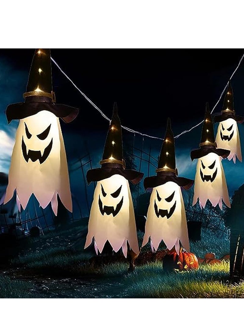 Brain Giggles Brain Giggles Set of 3 LED Ghost Light Decorations Hanging Wizard Hat Lamp Perfect for Indoor Outdoor Spooky Decoration  - Image 5