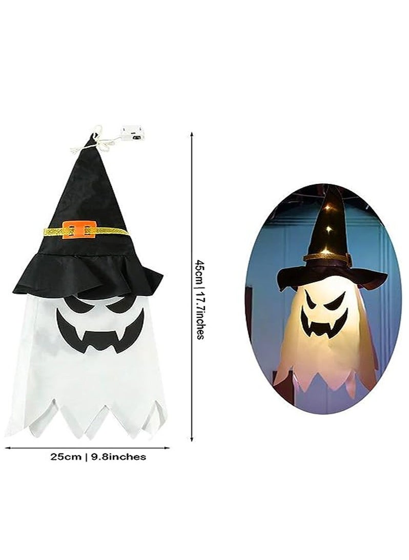 Brain Giggles Brain Giggles Set of 3 LED Ghost Light Decorations Hanging Wizard Hat Lamp Perfect for Indoor Outdoor Spooky Decoration  - Image 2