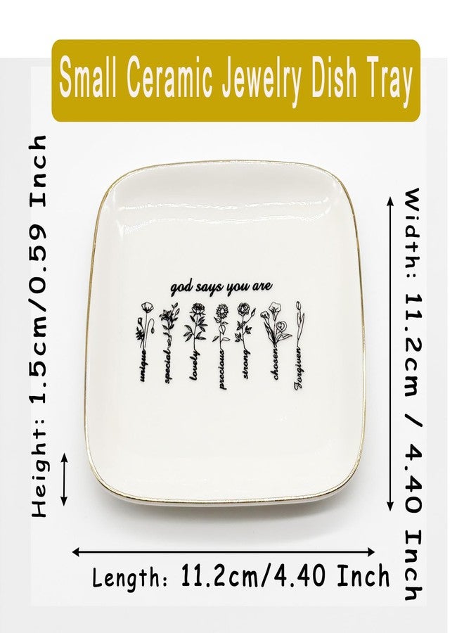 BESSKON Ceramic Jewelry Dish Tray, Confirmation Gifts for Teen Girls, Small Ring Dish Tray Jewelry Plate, Jewelry Ring Holder Dish Trinket Bowl, Religious Christian Gifts for Women, Mom, Daughter - Image 2