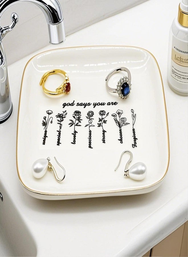 BESSKON Ceramic Jewelry Dish Tray, Confirmation Gifts for Teen Girls, Small Ring Dish Tray Jewelry Plate, Jewelry Ring Holder Dish Trinket Bowl, Religious Christian Gifts for Women, Mom, Daughter - Image 5