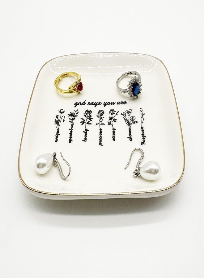 BESSKON Ceramic Jewelry Dish Tray, Confirmation Gifts for Teen Girls, Small Ring Dish Tray Jewelry Plate, Jewelry Ring Holder Dish Trinket Bowl, Religious Christian Gifts for Women, Mom, Daughter - Image 4