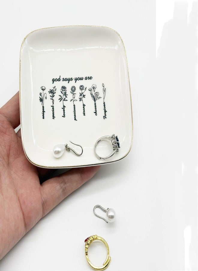 BESSKON Ceramic Jewelry Dish Tray, Confirmation Gifts for Teen Girls, Small Ring Dish Tray Jewelry Plate, Jewelry Ring Holder Dish Trinket Bowl, Religious Christian Gifts for Women, Mom, Daughter - Image 3