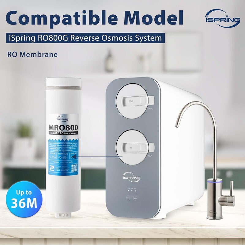 iSpring غشاء التناضح العكسي iSpring RO بديل عالي التدفق يصل إلى 800 جالون في اليوم 251 نسبة المياه النقية إلى المياه المهدرة - Image 4