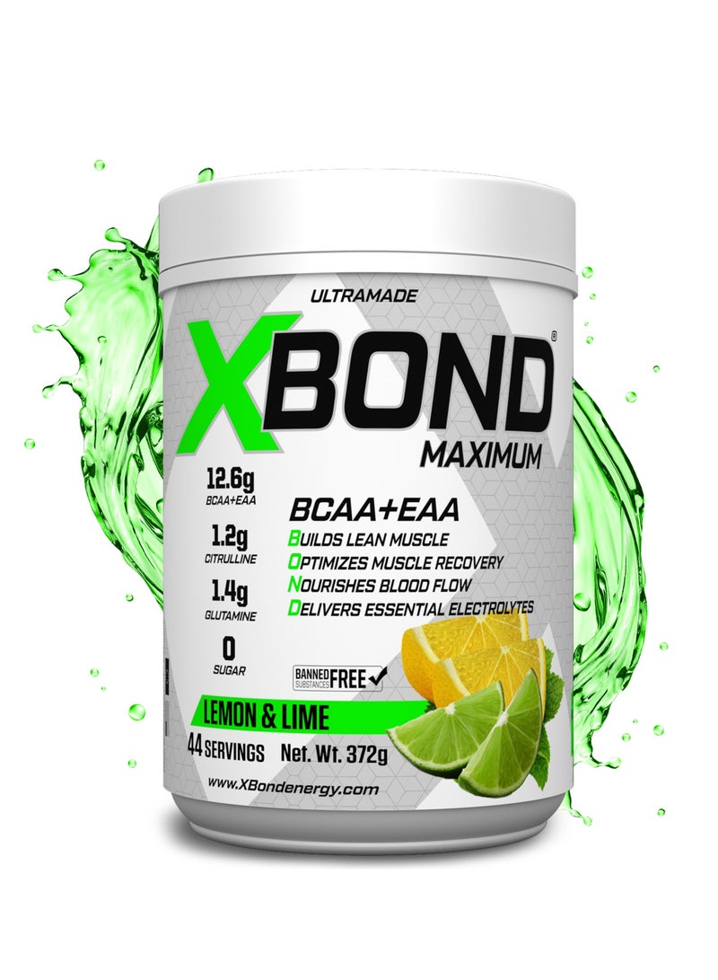 XBOND Maximum BCAA+EAA – 12.6g Amino Acids – Muscle Recovery & Hydration – Sugar Free – 44 Servings (44 Serving, Lemon & Lime) - Image 2