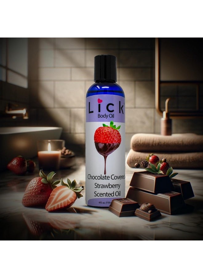 LICK - Chocolate Covered Strawberry Scented Body Oil Vitamin E Infused Moisturizing And Hydrating After Shower Body Oil Antioxidant Protection Soothing Aromatherapy Natural And Gentle - Image 1
