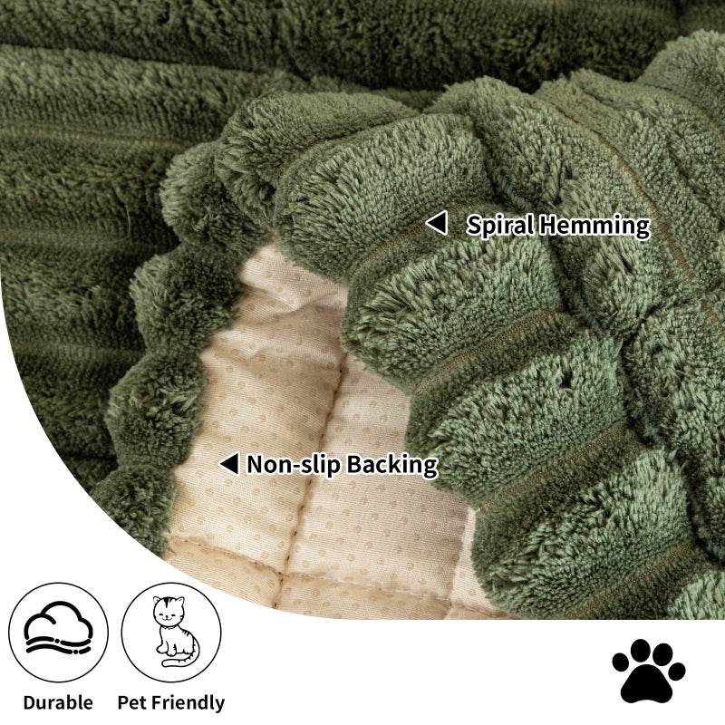 MDSASFD Sofa Couch Cover, Sofa Covers for Dogs Washable, Non-Slip Striped Sofa Slipcovers for Sectional Sofa, Sofa Cover Furniture Protector for L Shaped(Dark Green, 27.6"x 59") - Image 3