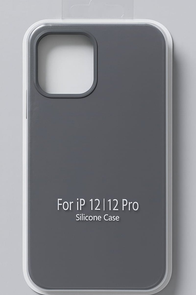iPhone 12|12 Pro Silicone Case – Slim Shockproof Protective Back Cover, Soft & Lightweight, GREY - Image 1