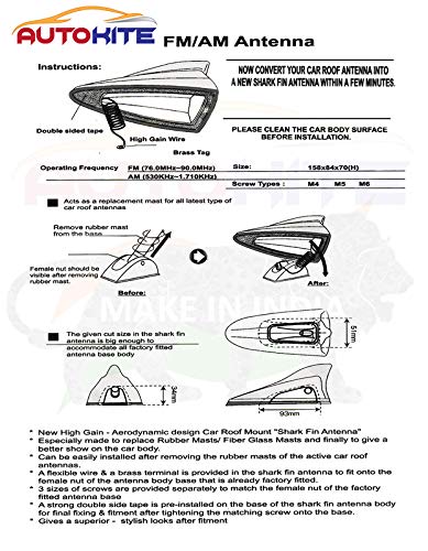 Auto Kite - Red Car Shark Fin Signal (AM/FM) Receiver Antenna for - I20 Elite 2018 - Image 5