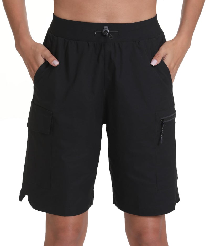 zsenoxaxi Women's Hiking Cargo Shorts Quick Dry Lightweight Shorts for Travel Athletic(Black,XL) - Image 1