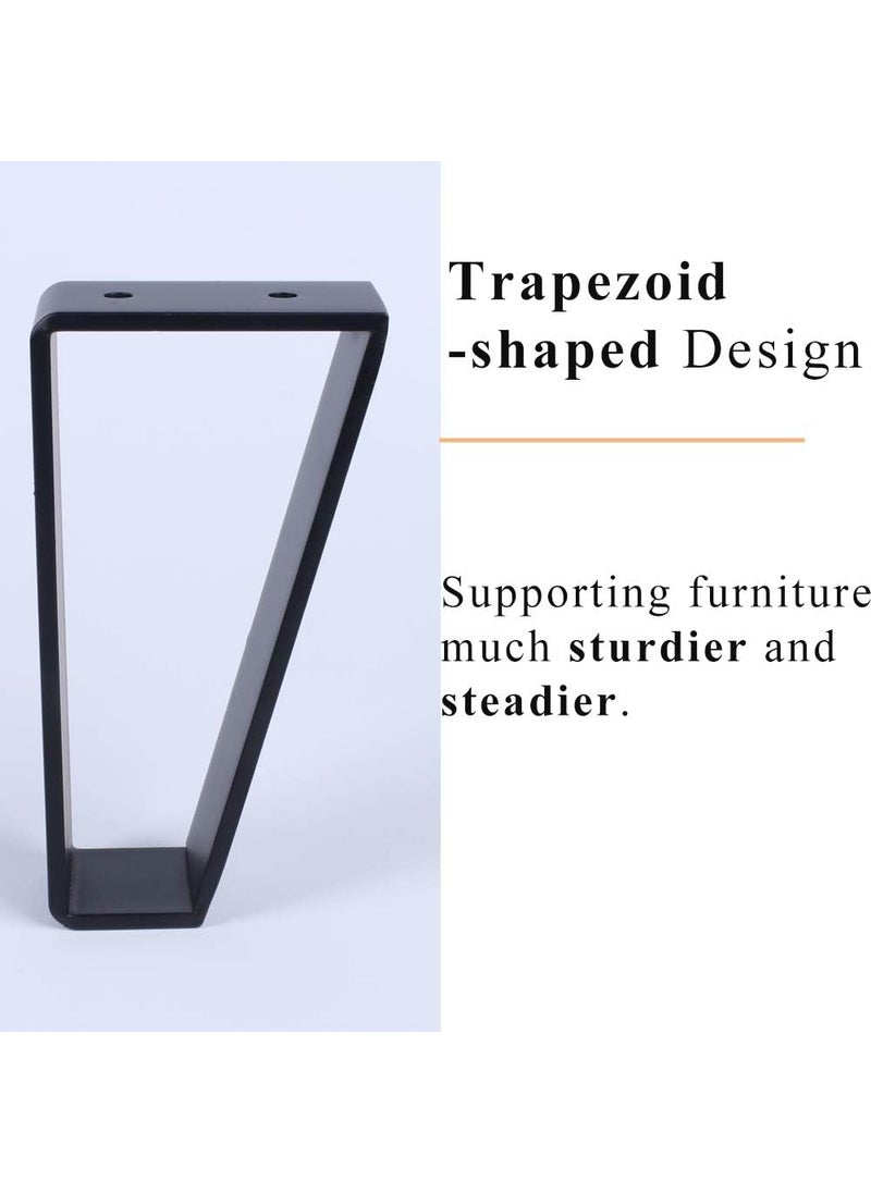 Ventuos ventuos New Twon 12 Inch Trapezoid Furniture Legs 4pcs Solid Steel Furniture Hairpin Leg for Side Table TV Stand and Cabinet Black  - Image 4