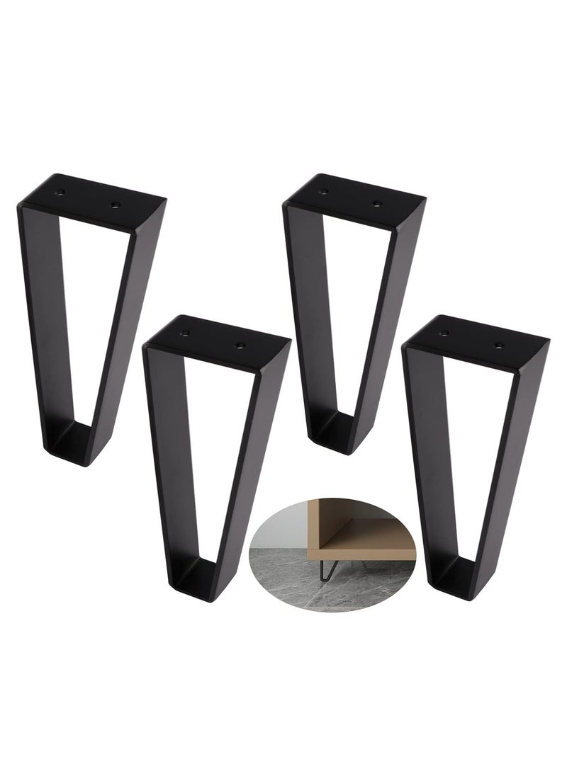 Ventuos ventuos New Twon 12 Inch Trapezoid Furniture Legs 4pcs Solid Steel Furniture Hairpin Leg for Side Table TV Stand and Cabinet Black  - Image 1