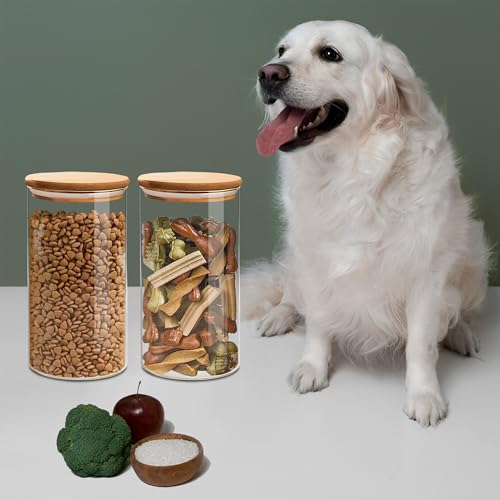 VIEWELLD 1.5 Qt Round Glass Storage Containers with Lids, Clear Food Storage Container Jar with Sealing Bamboo Lid for Noodles Flour Cereal Rice Sugar Tea Coffee Beans, Round Set of 3 - Image 5