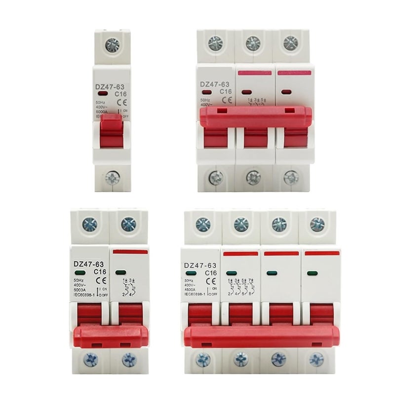 4 Pole 16A C Type Mini Circuit Breaker MCB 400V 35mm Din Rail Mount 6KA Breaking Capacity - Image 2