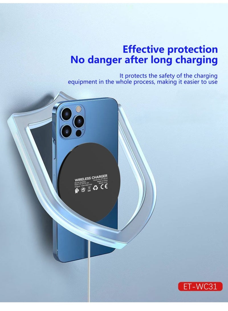 NEW ET-WC31 15W Fast Wireless Charger Pad – Slim, Compact Design for Qi-Enabled Devices - Image 2