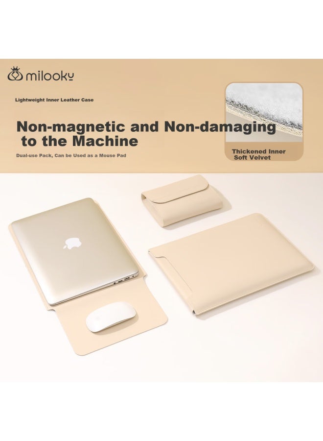 Milooky حقيبة داخلية للكمبيوتر المحمول Apple Macbook لحقيبة Macbook Pro14 الواقية Lenovo Huawei Plus غطاء جلد مخملي - Image 1