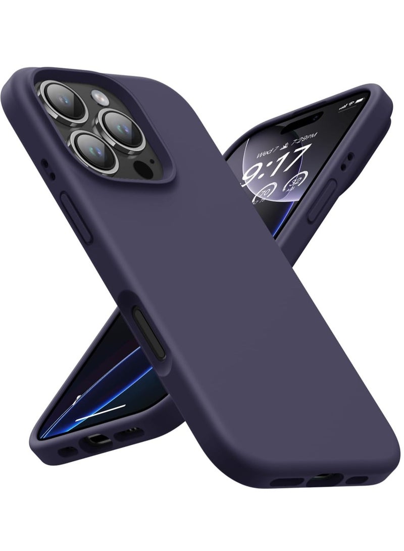 ELTRAZONE Premium Soft Liquid Silicone Case for iPhone 16 Pro – Silky and Soft Touch Series Full-Body Protective Bumper (Dark Purple) - Image 1