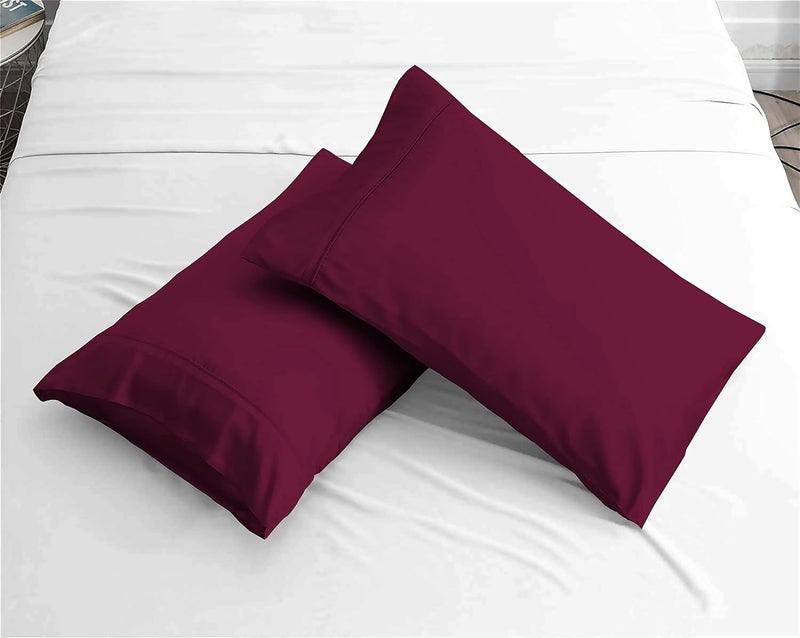 Day Care 500TC Super Soft Elegant Colors Fitted Bedsheet 100 Egyptian Cotton Wine Super King Size 72 x 84 4 to 10 Inch Matress 12 Drop with 2 Peice Pillow Cover Size18x28 - Image 3