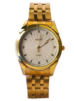 Generic Men's wristwatch, Analog, Quartz, Gold stainless steel band, white dial  - Image 2