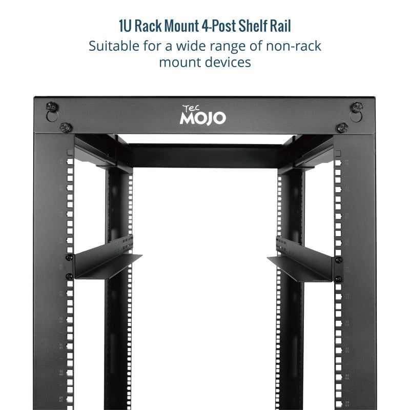 Tecmojo 1U Universal Rack Mount Rails,4-Post Server Rack Shelf Rail with 20.9"-32" Adjustable Depth Fit for Non-Rack Mountable Server/Networking/AV/IT Equipment - Image 5