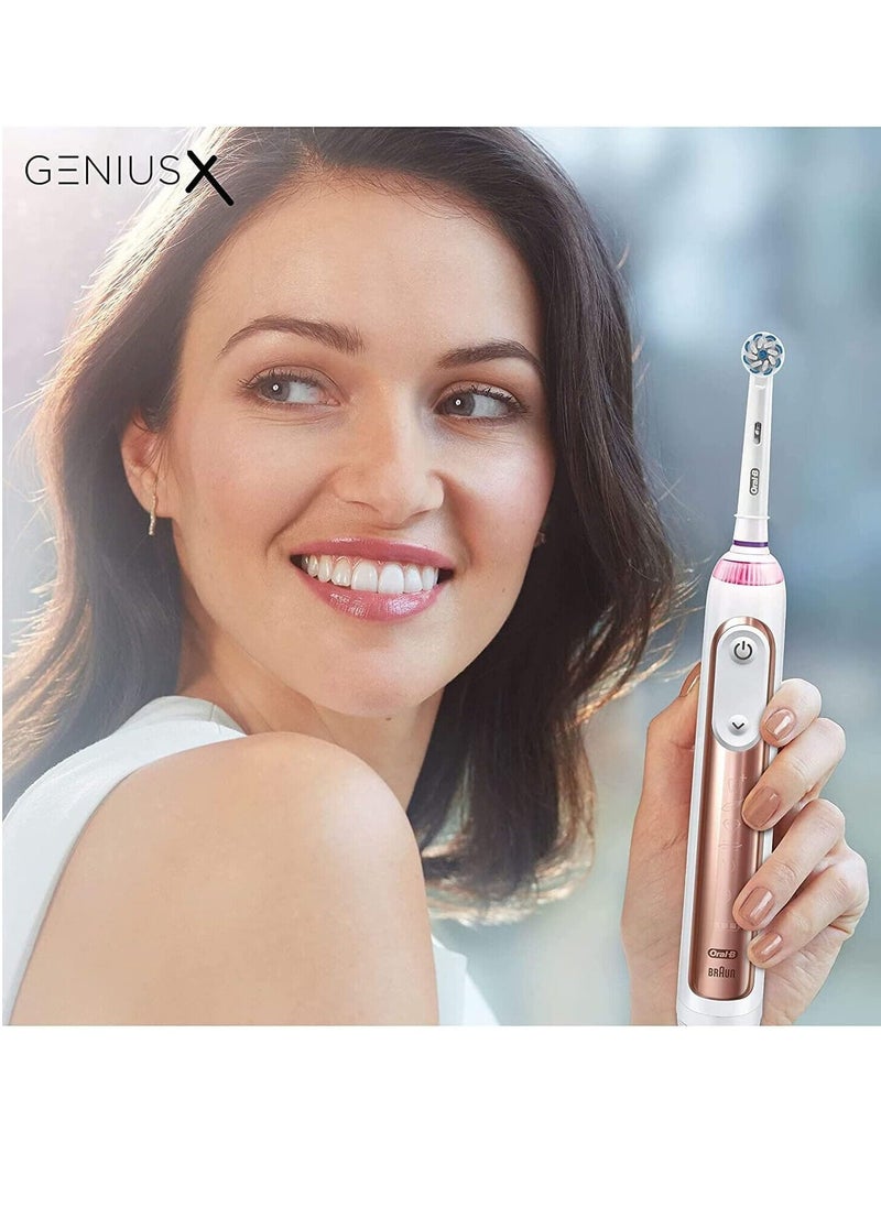 Oral-B - Oral-B Genius X Electric Toothbrush with Artificial Intelligence, App Connected Handle, Travel Case, 6 Mode Display with Teeth Whitening, Rose Gold - Image 1