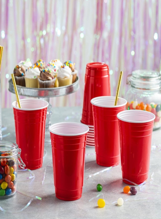GUSTO [18 oz. - 100 Count] Disposable Plastic Red Cups, Party Drinking Cups for Events and Everyday Use - Image 4