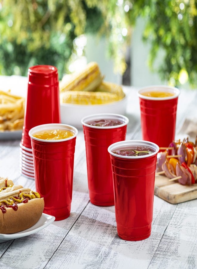 GUSTO [18 oz. - 100 Count] Disposable Plastic Red Cups, Party Drinking Cups for Events and Everyday Use - Image 3