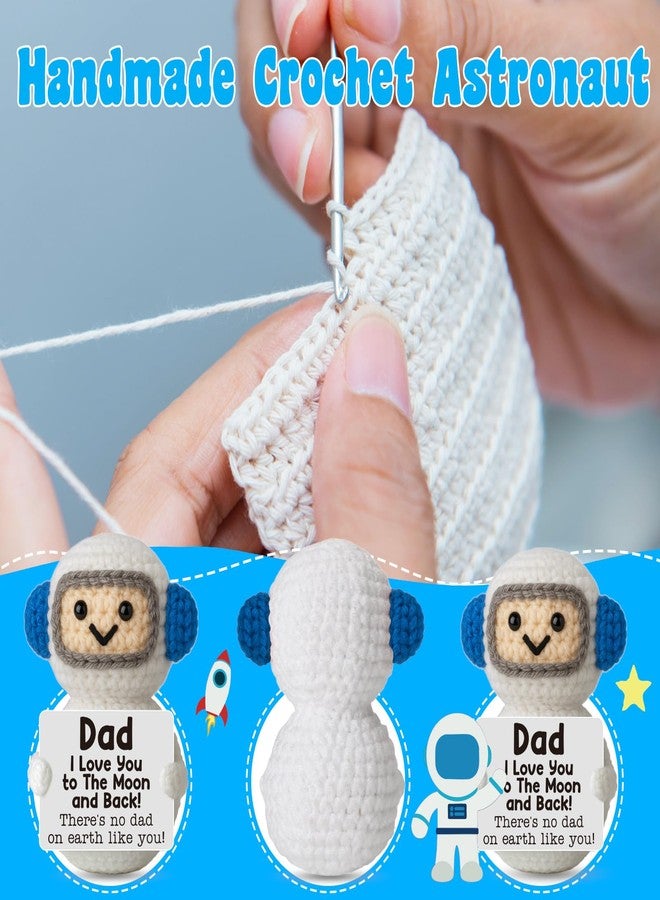 MAMAGIFTREE Handmade Crochet for Dad - Funny Cute Small Astronaut Gift for Dad, Father's Day Birthday Gifts from Daughter Son Wife, Papa Gift Idea - Image 3