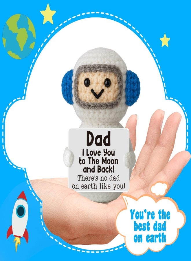 MAMAGIFTREE Handmade Crochet for Dad - Funny Cute Small Astronaut Gift for Dad, Father's Day Birthday Gifts from Daughter Son Wife, Papa Gift Idea - Image 2