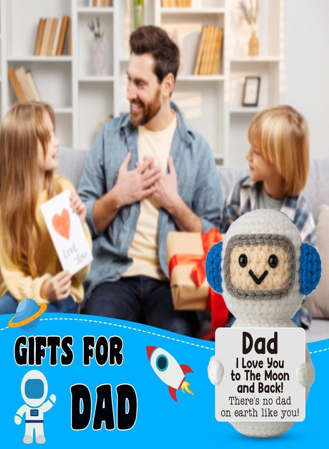MAMAGIFTREE Handmade Crochet for Dad - Funny Cute Small Astronaut Gift for Dad, Father's Day Birthday Gifts from Daughter Son Wife, Papa Gift Idea - Image 4