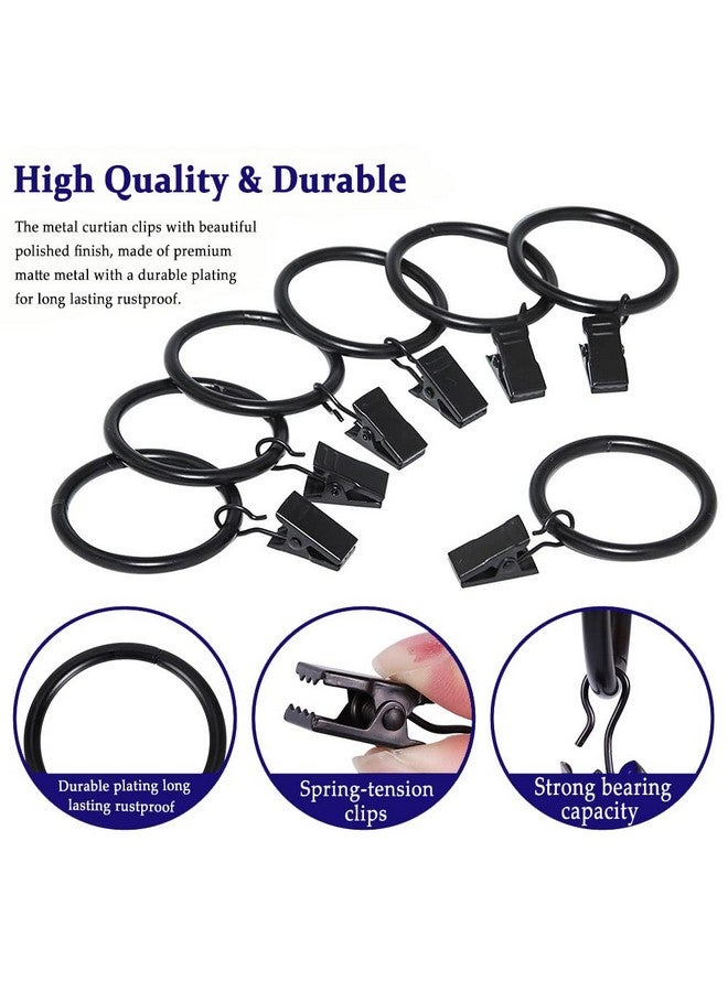Lansian 100Pack Curtain Rings with Clips Hooks, Rustproof Metal Stainless Steel Drapery Rings, 1.5in Interior Diameter Curtain Hangers Clips, Fits Diameter 1.2 in Rod, Vintage Black  - Image 3