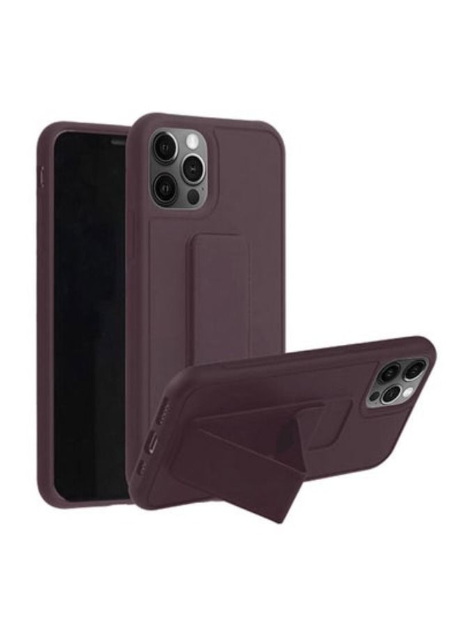 ACLIX iPhone 14 Pro Max Case with Hand Grip Foldable Magnetic Kickstand Wrist Strap Finger Grip Cover 6.7 inch Maroon - Image 3