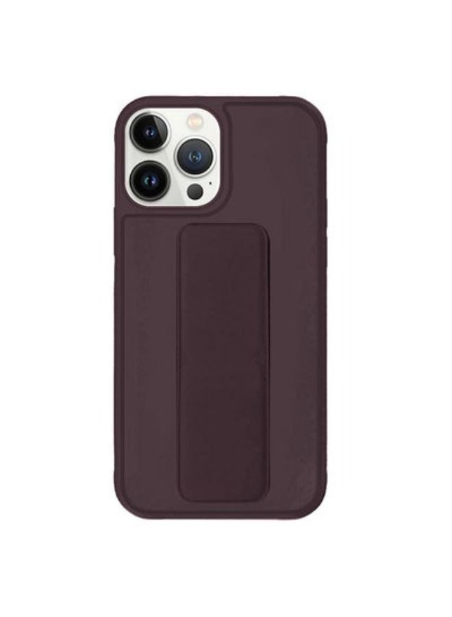ACLIX iPhone 14 Pro Max Case with Hand Grip Foldable Magnetic Kickstand Wrist Strap Finger Grip Cover 6.7 inch Maroon - Image 2