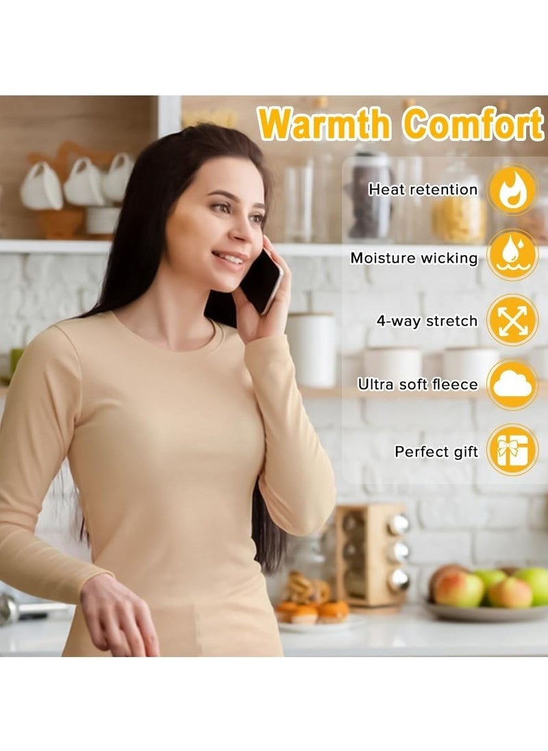 يوڠام - ملابس داخلية حرارية للنساء - لباس داخلي طويل مبطن بالصوف، طبقة أساسية مثالية للاستخدام اليومي والرياضات الخارجية مثل الجري، العمل، التزلج، التنزه، والمشي - Image 1