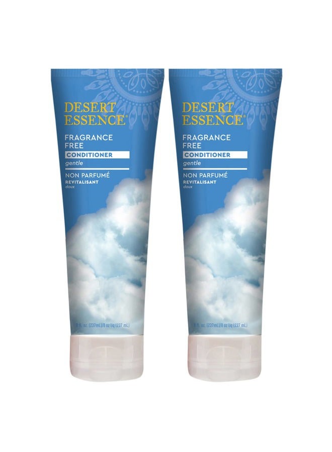 Desert Essence Fragrance Free Conditioner - Pure - 8 Fl Ounce - Pack of 2 - Gloss & Shine - Smoothes & Softens Hair - No Oil Residue - Antioxidants - Green Tea - Jojoba Oil - Vitamin B5 - Image 1