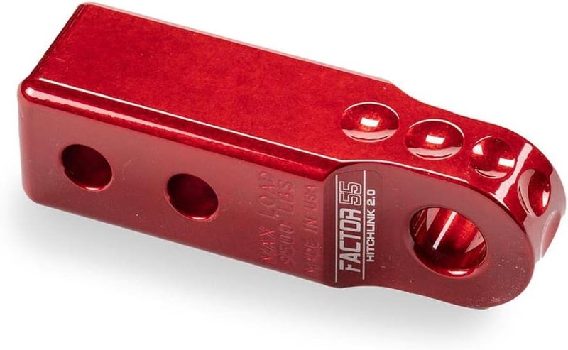 Factor 55 00020-01 Hitchlink 2.0 Rated at 9500 lb Ultimate Failure at 51,000 lb Convert Your Vehicles Hitch Receiver into a Recovery Point. Ideal for 4x4 Off Road Adventures – Red - Image 1