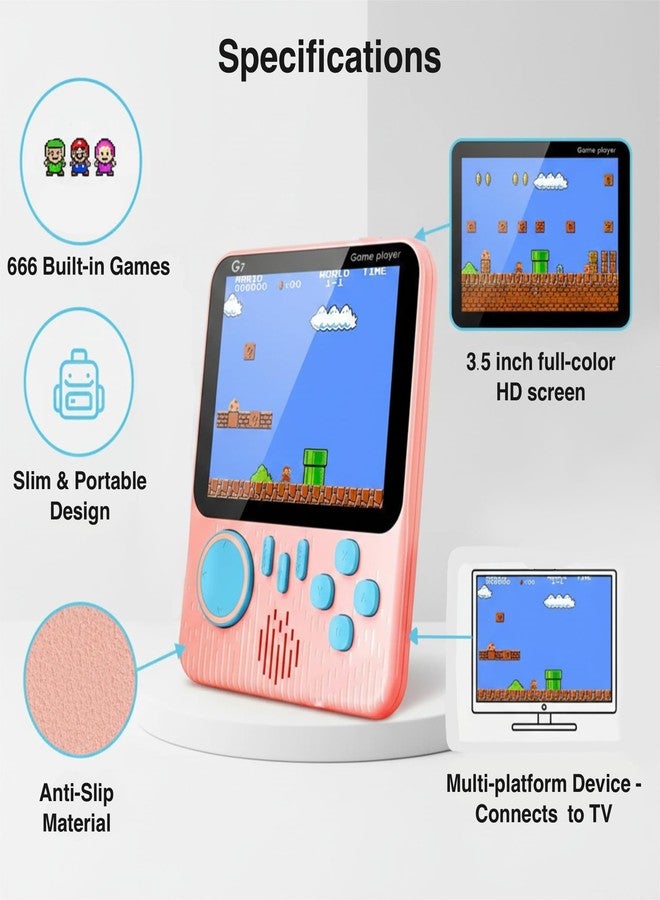 SNAPTRON Handheld Gaming Console for Kids & Adults| G7 Retro Game Console| 666-In-1 Built-in Classic Video Games| Portable Gaming Console| Rechargeable Game Console for Boys 7-14 Years| Retro Game Box - Image 2