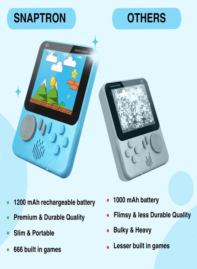 SNAPTRON Handheld Gaming Console for Kids & Adults| G7 Retro Game Console| 666-In-1 Built-in Classic Video Games| Portable Gaming Console| Rechargeable Game Console for Boys 7-14 Years| Retro Game Box - Image 4