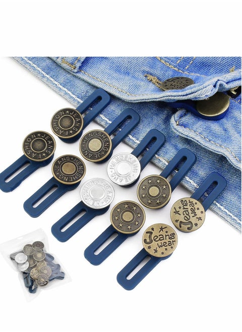 Pants Extender Button, 5 Styles Waistband Buttons for Men and Women, No Sew Instant Extend Jeans Collar, Regular Pants...