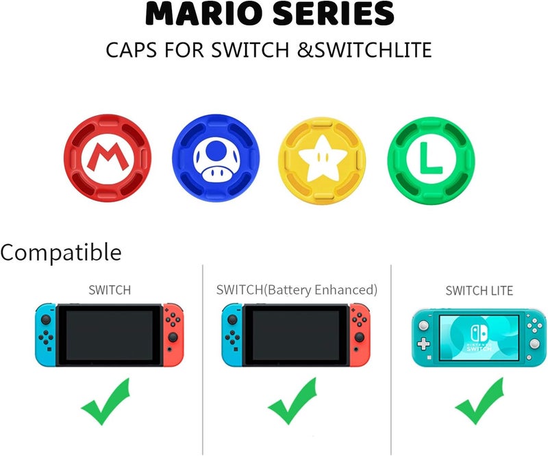 VANVENE 4Pcs Silicone Joystick Thumb Stick Grip Cover for Nintendo Switch Joy-Con Controller/Switch OLED/Switch Lite Limited Edition - Image 5