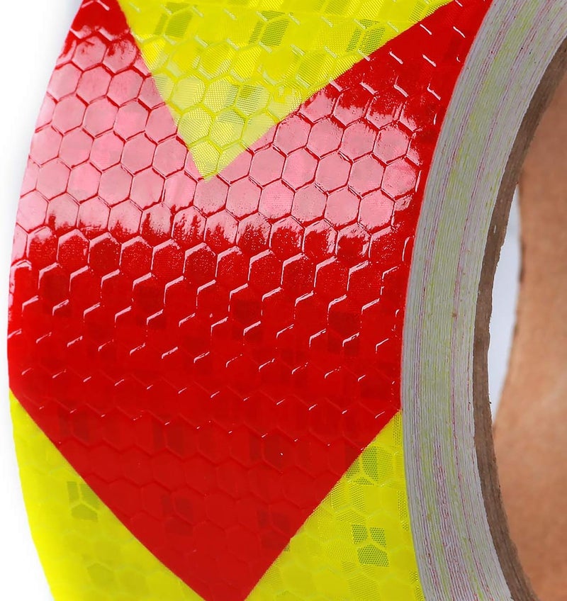 AISEY Reflective Tape Waterproof High Visibility Red & Yellow, Industrial Marking Tape Heavy Duty Hazard Caution Warning Safety Adhesive Tape Outdoor 2 Inch by 30 Feet - Image 5
