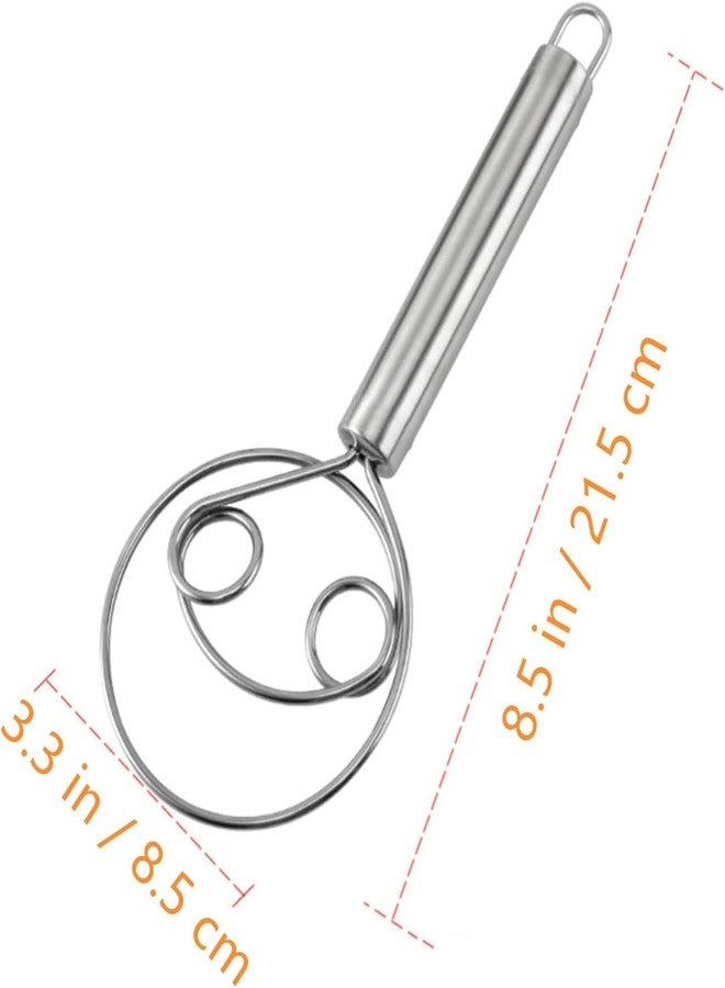 Diskary Dough Whisk, Rustproof Bread Whisk, Food Grade Stainless Steel Hand Mixer, Dutch Dough Whisk for Cooking, Blending, Whisking, Stirring, Pizza, Pastry, Cake Batter. (1) - Image 2