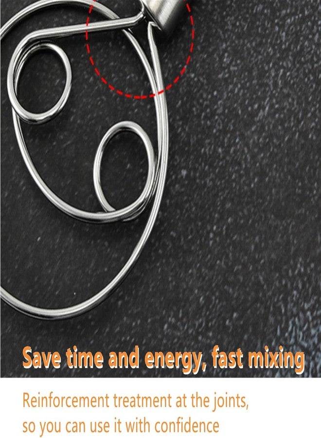 Diskary Dough Whisk, Rustproof Bread Whisk, Food Grade Stainless Steel Hand Mixer, Dutch Dough Whisk for Cooking, Blending, Whisking, Stirring, Pizza, Pastry, Cake Batter. (1) - Image 3