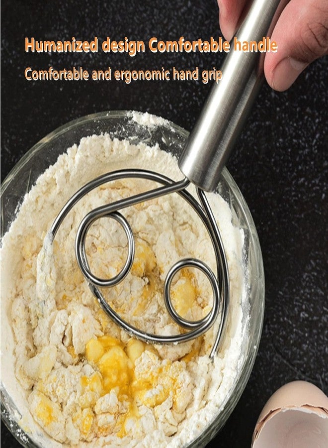 Diskary Dough Whisk, Rustproof Bread Whisk, Food Grade Stainless Steel Hand Mixer, Dutch Dough Whisk for Cooking, Blending, Whisking, Stirring, Pizza, Pastry, Cake Batter. (1) - Image 5